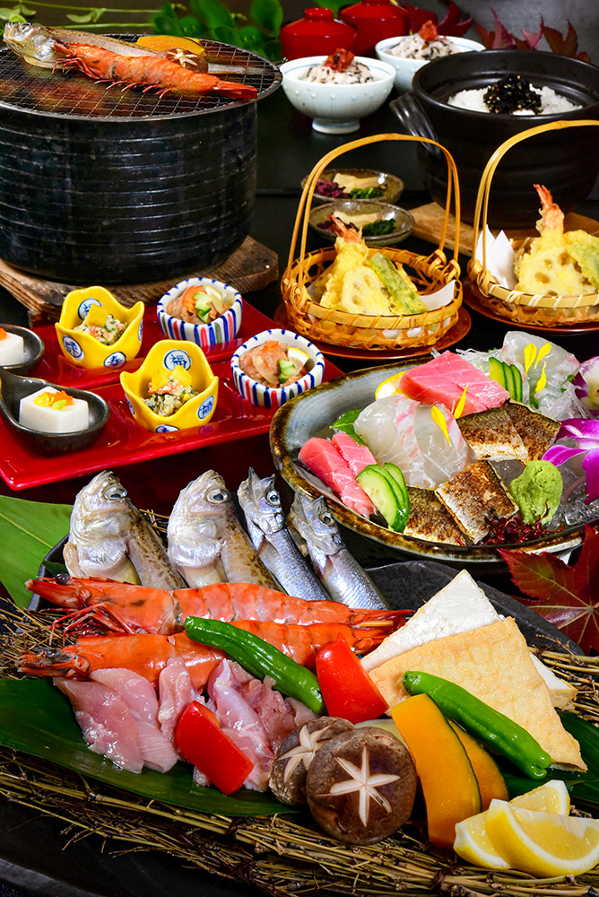 山海の炭火焼コース