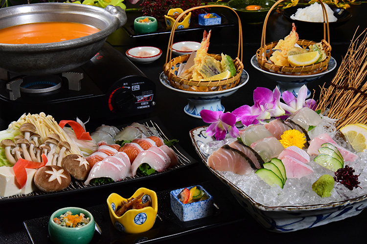 板長おまかせ「紅葉鯛と秋鮭の吹き寄せ石焼コース」